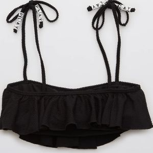 Aerie Textured Ruffle Bandeau Bikini Top